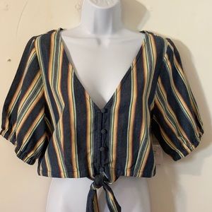 O’Neil Button up crop top
